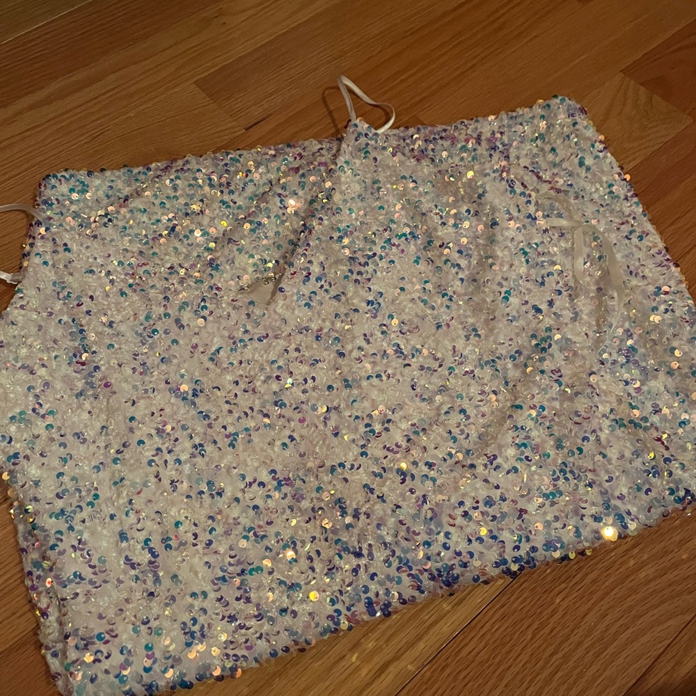 white sequin dress